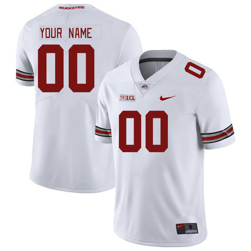 Custom Ohio State Buckeyes Name And Number College Football Jerseys Stitched-White - Click Image to Close